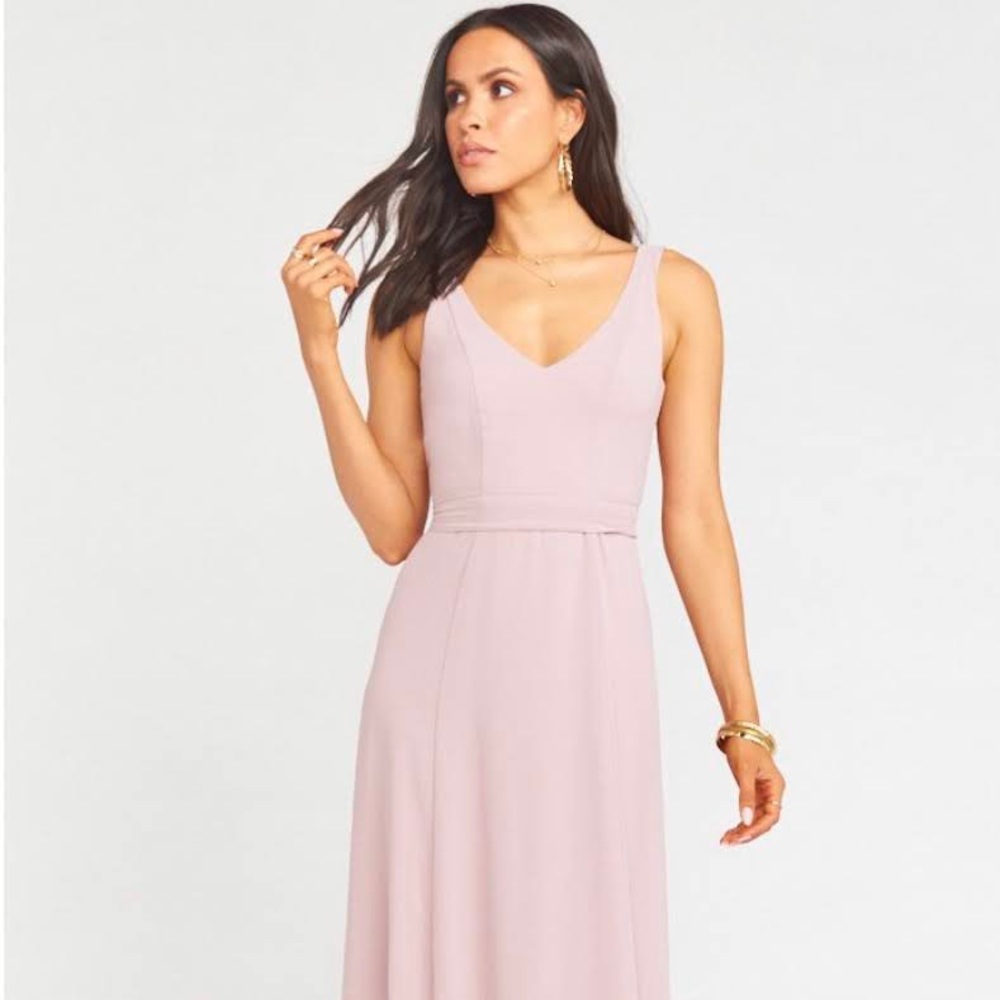 Show me your Mumu Jenn Maxi Dress in Natural Mauve Chiffon